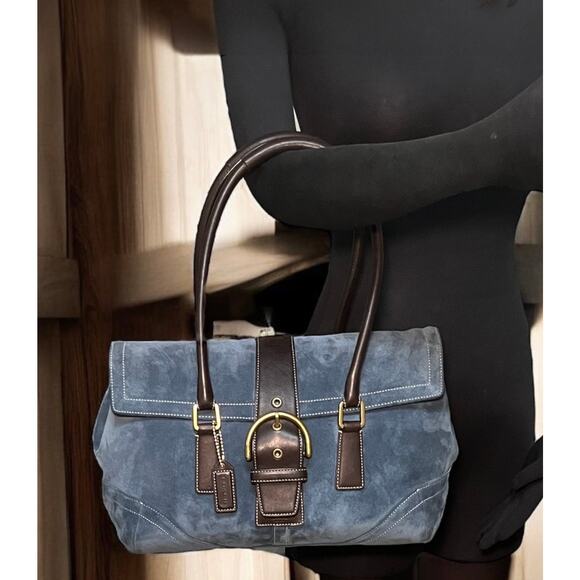 Vintage Coach 9507 Soho Suede Flap Satchel & Wristlet - Picture 9 of 14